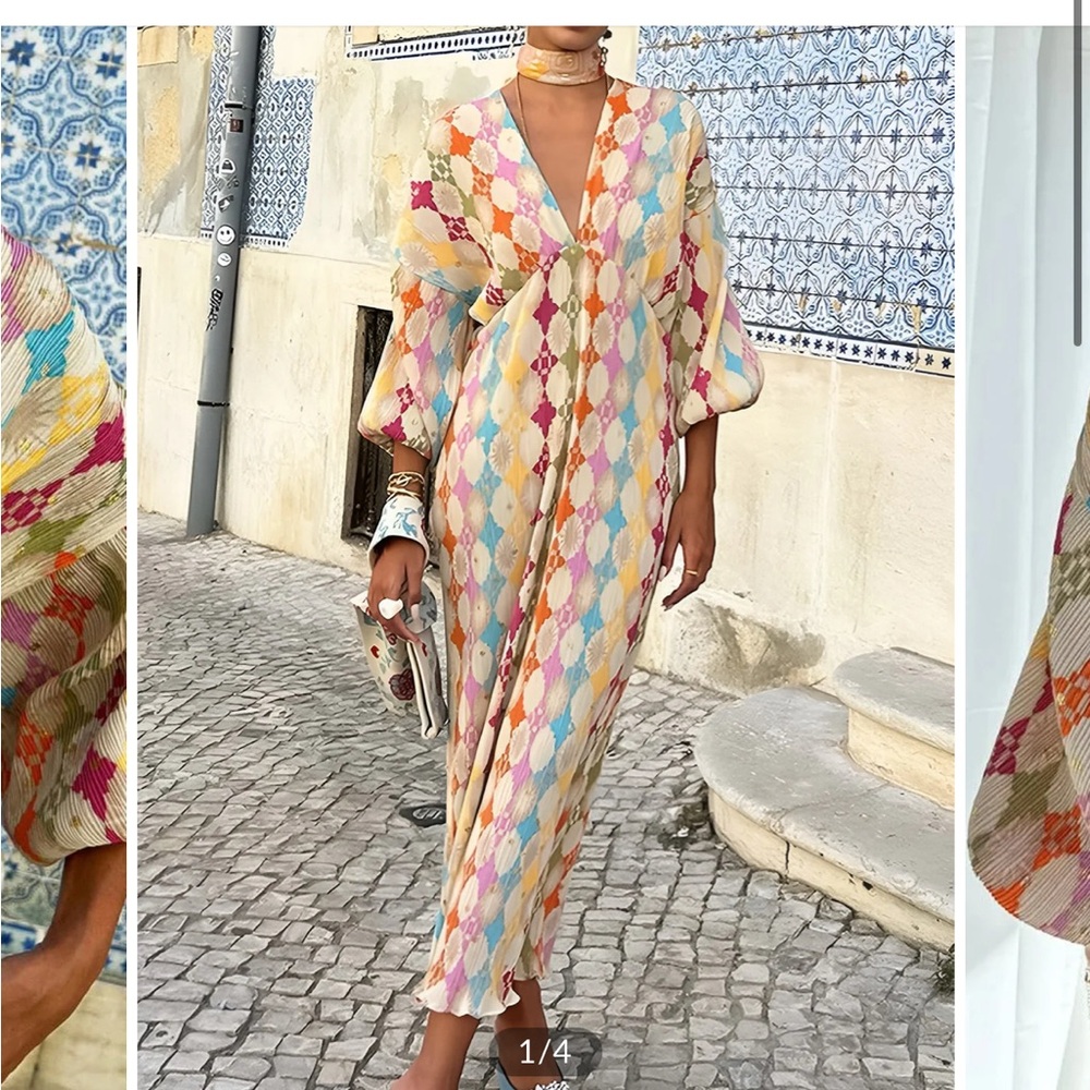 New with tags - Commense jacquard v neck dress.
